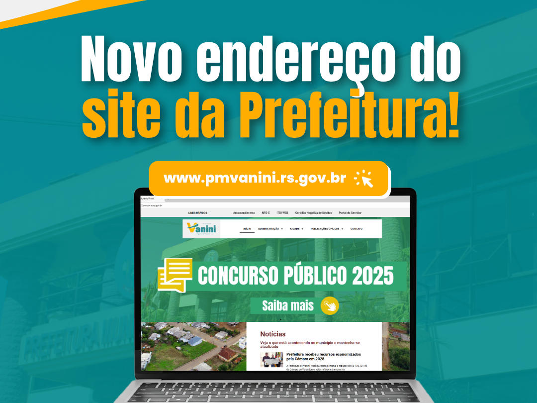 Novo endereço do site da Prefeitura
