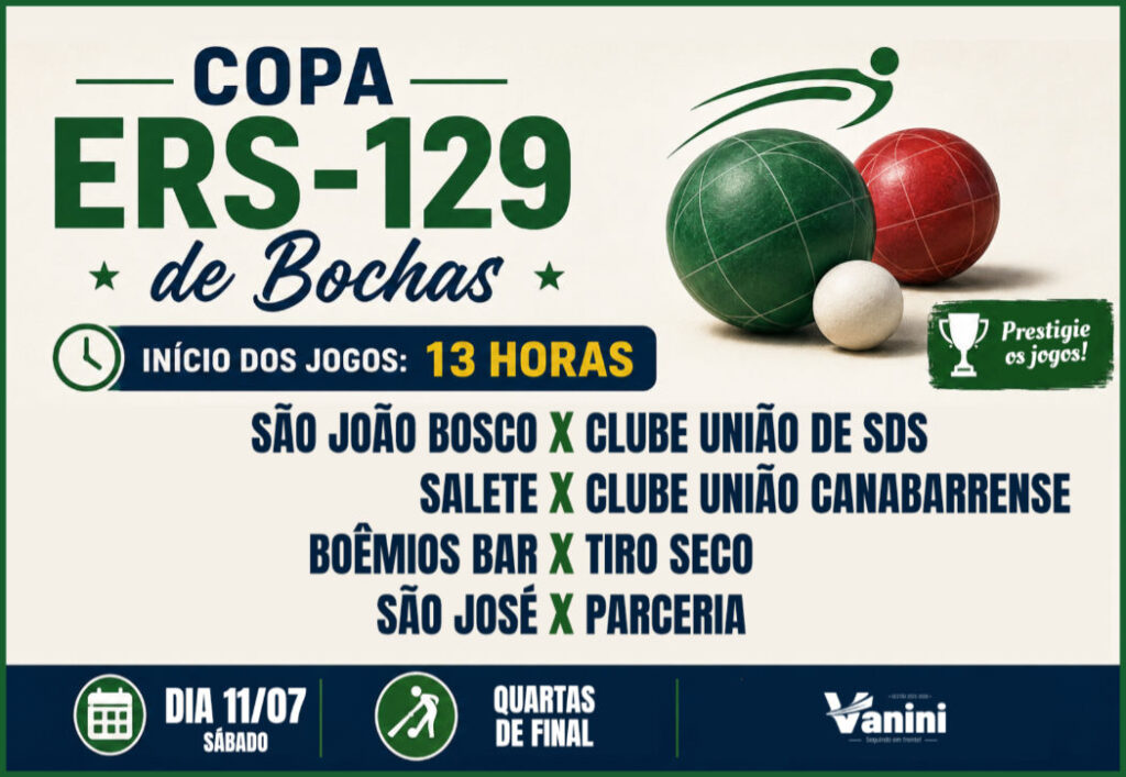 Sábado será de jogos decisivos pela Copa ERS-129 de Bochas