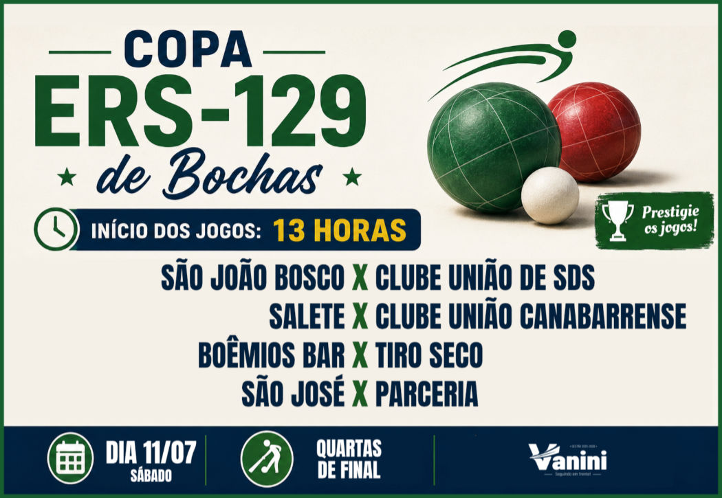 Sábado será de jogos decisivos pela Copa ERS-129 de Bochas