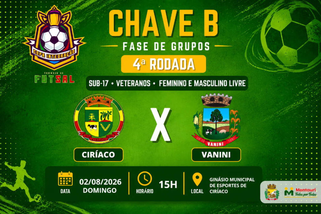 Equipes de Vanini disputam rodada da Copa Integração de Futsal em Ciríaco