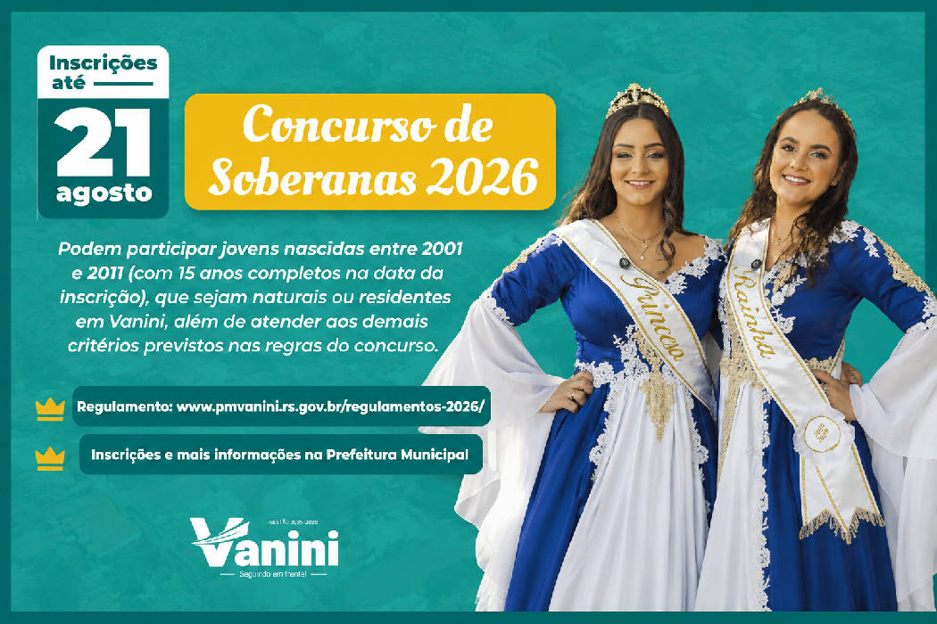 Concurso de Soberanas está com inscrições abertas