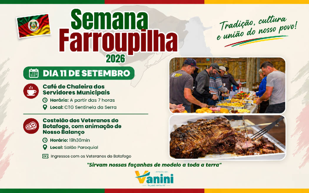 Semana Farroupilha terá Café de Chaleira e Costelão nesta sexta-feira