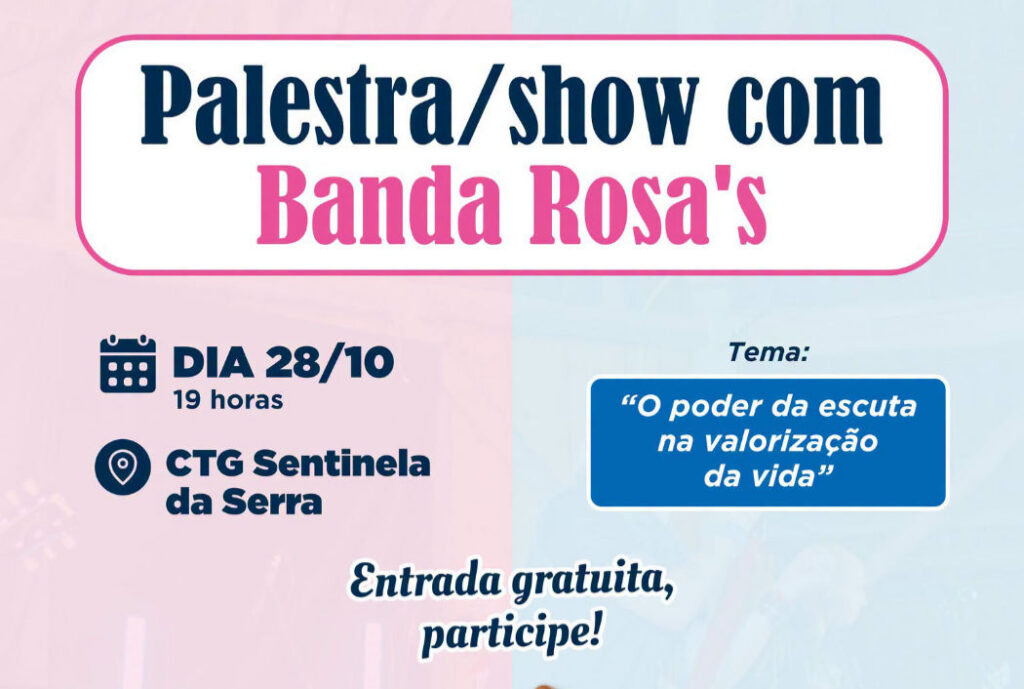Banda Rosa's fará palestra-show do Outubro Rosa e Novembro Azul no dia 28