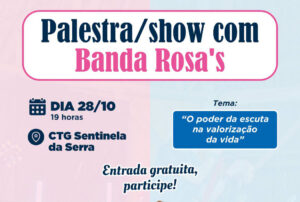 Banda Rosa's fará palestra-show do Outubro Rosa e Novembro Azul no dia 28