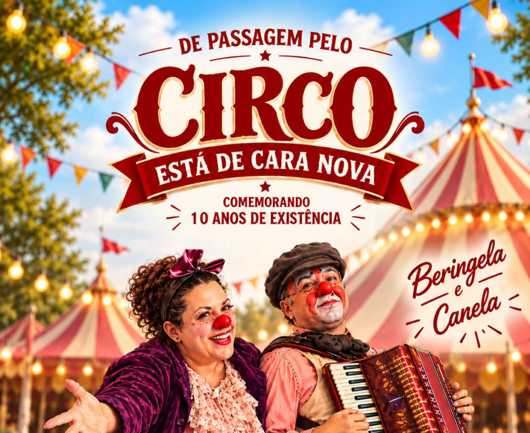 Espetáculo “De passagem pelo circo” celebrará o Dia da Criança na segunda-feira